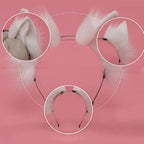 Handmade Cat Faux Fur Ears Headband - Fluffy Plush Animal Hair Hoop - Best Sellers - 4