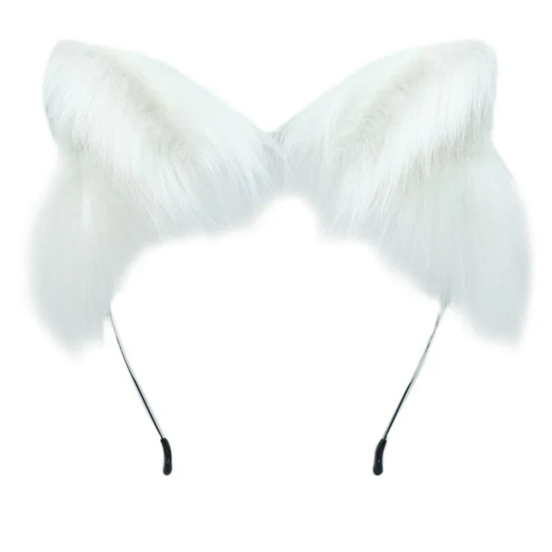 Handmade Cat Faux Fur Ears Headband - Fluffy Plush Animal Hair Hoop - A - All Products - Hair Accessories - 7 - 2024