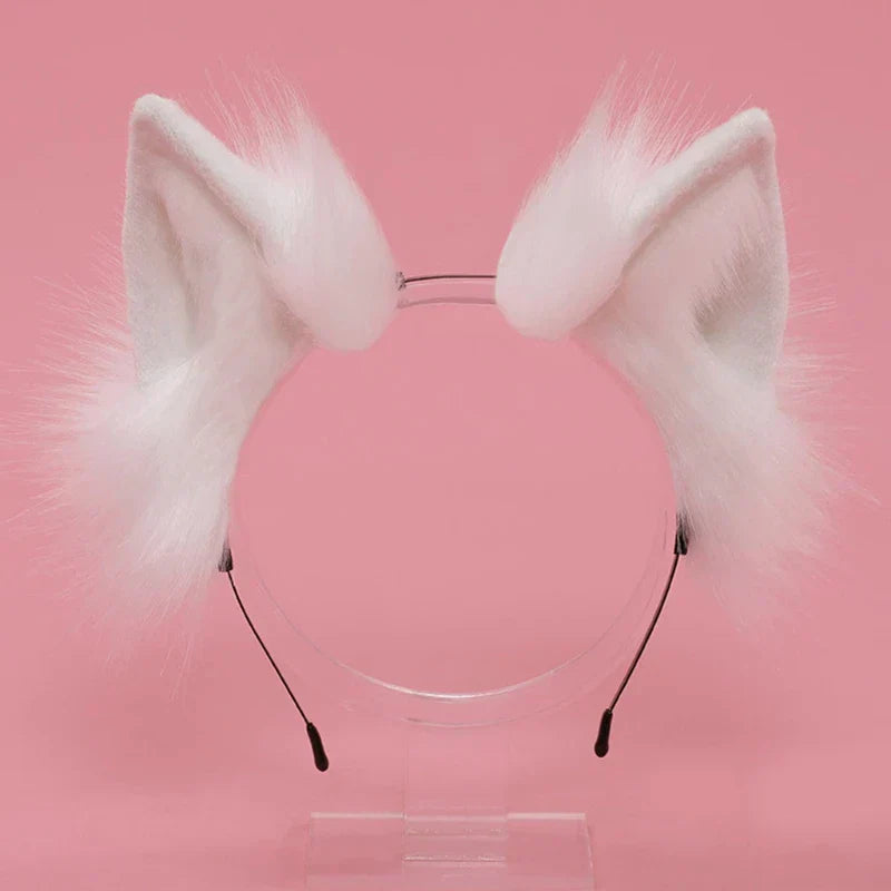 Handmade Cat Faux Fur Ears Headband - Fluffy Plush Animal Hair Hoop - All Products - Hair Accessories - 3 - 2024