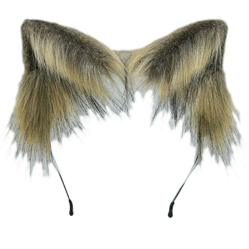 Handmade Cat Faux Fur Ears Headband - Fluffy Plush Animal Hair Hoop - B - All Products - Hair Accessories - 9 - 2024