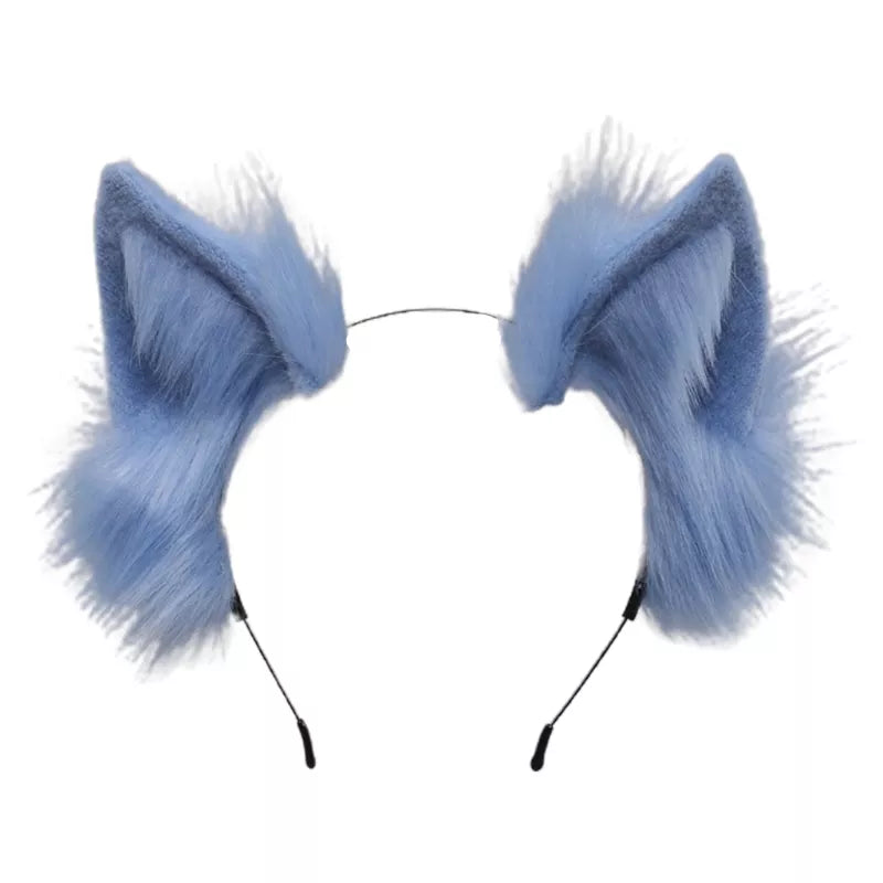 Handmade Cat Faux Fur Ears Headband - Fluffy Plush Animal Hair Hoop - Blue - All Products - Hair Accessories - 17 - 2024