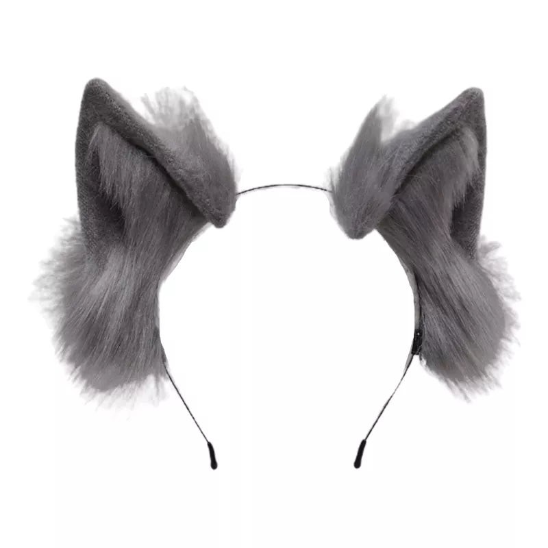 Handmade Cat Faux Fur Ears Headband - Fluffy Plush Animal Hair Hoop - Gray - All Products - Hair Accessories - 16 - 2024