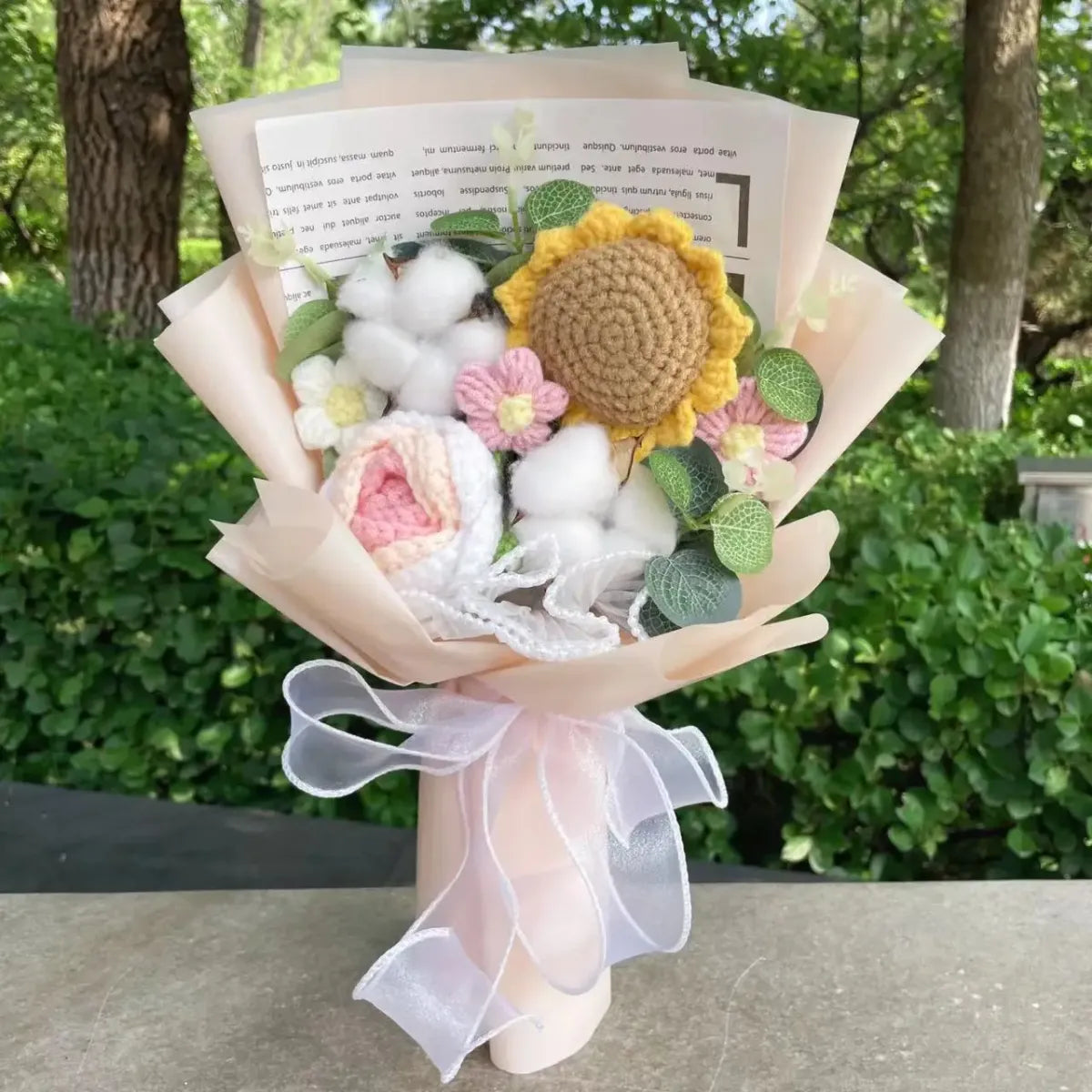 Handmade Crochet Flower Bouquet – Gift for Weddings & Graduations - Plushies - Plushie - 6