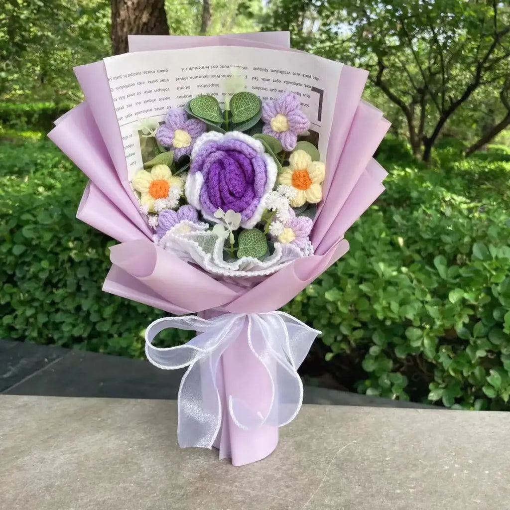 Handmade Crochet Flower Bouquet – Gift for Weddings & Graduations - Plushies - Plushie - 11