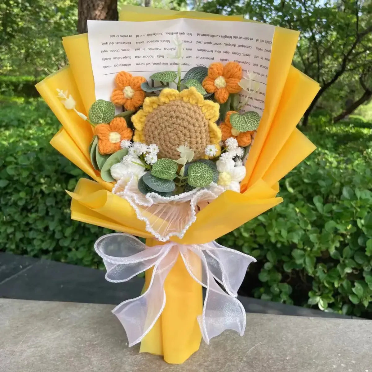 Handmade Crochet Flower Bouquet – Gift for Weddings & Graduations - Valentines Day Collection - Plushie - 10