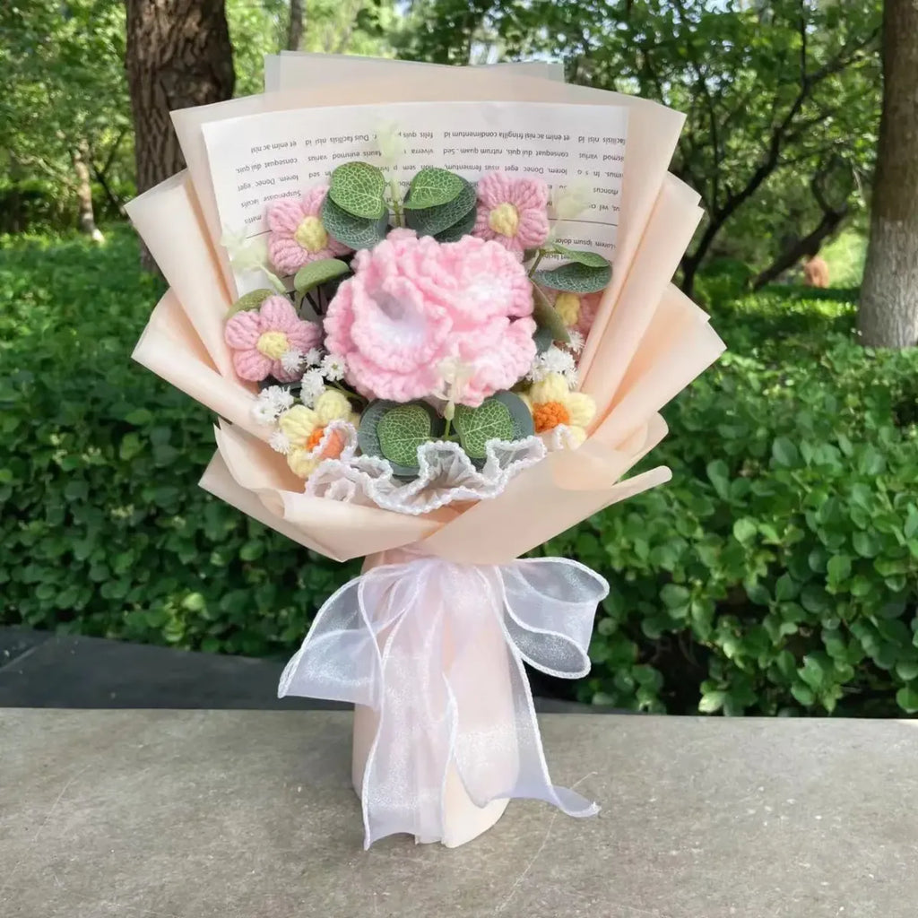 Handmade Crochet Flower Bouquet – Gift for Weddings & Graduations - Plushies - Plushie - 7