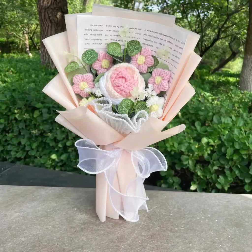 Handmade Crochet Flower Bouquet – Gift for Weddings & Graduations - Plushies - Plushie - 9