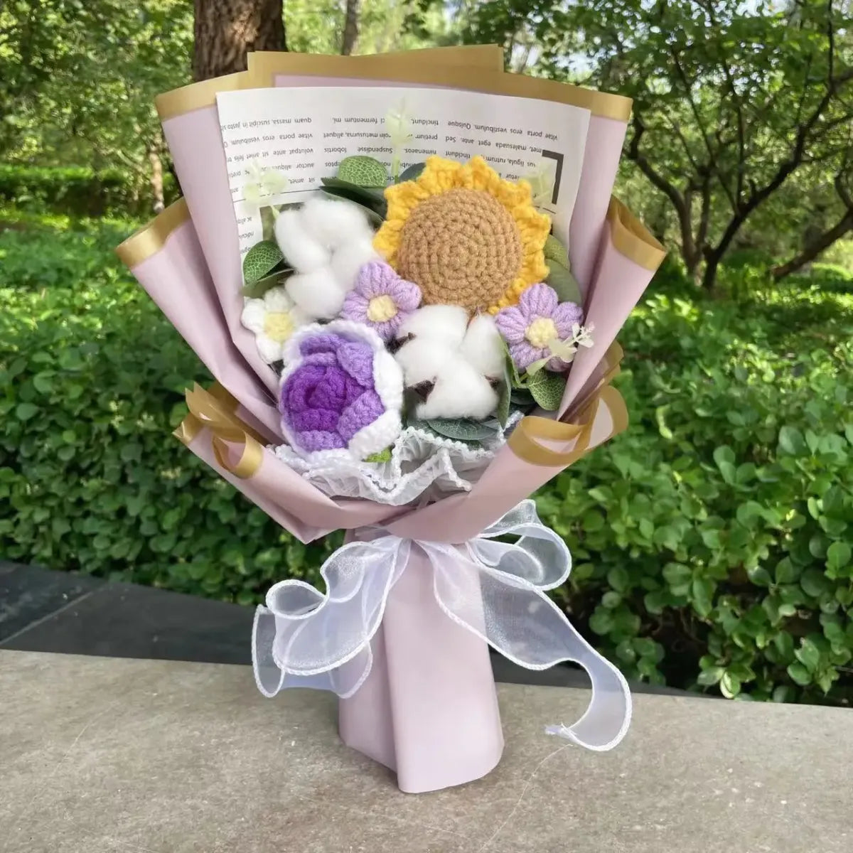 Handmade Crochet Flower Bouquet – Gift for Weddings & Graduations - Plushies - Plushie - 12