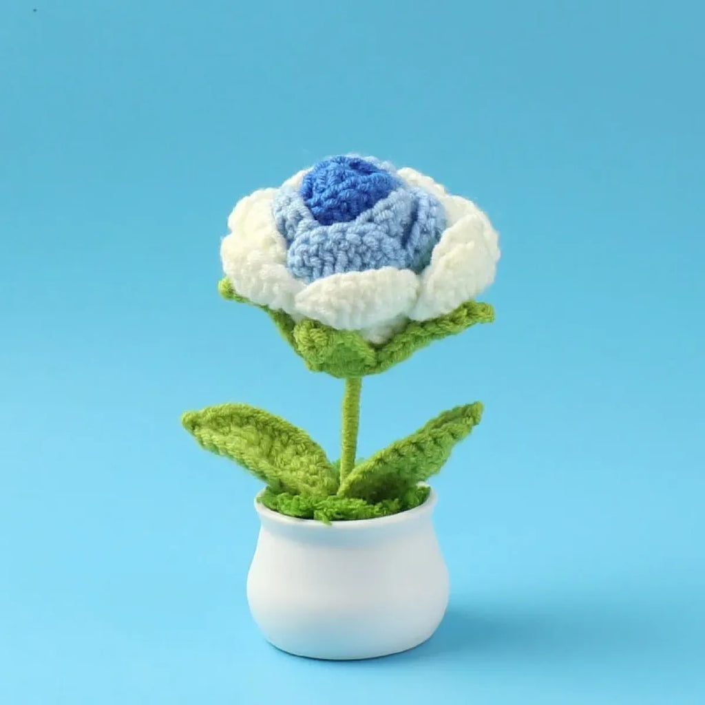 Handmade Crochet Rose Plush – Potted Flower Decor Gift for Her - Plushies - Plushie - 6