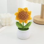 Handmade Crochet Sunflower Plush – Potted Desktop Decor Gift - Tops - Plushie - 14