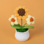 Handmade Crochet Sunflower Plush – Potted Desktop Decor Gift - Tops - Plushie - 11