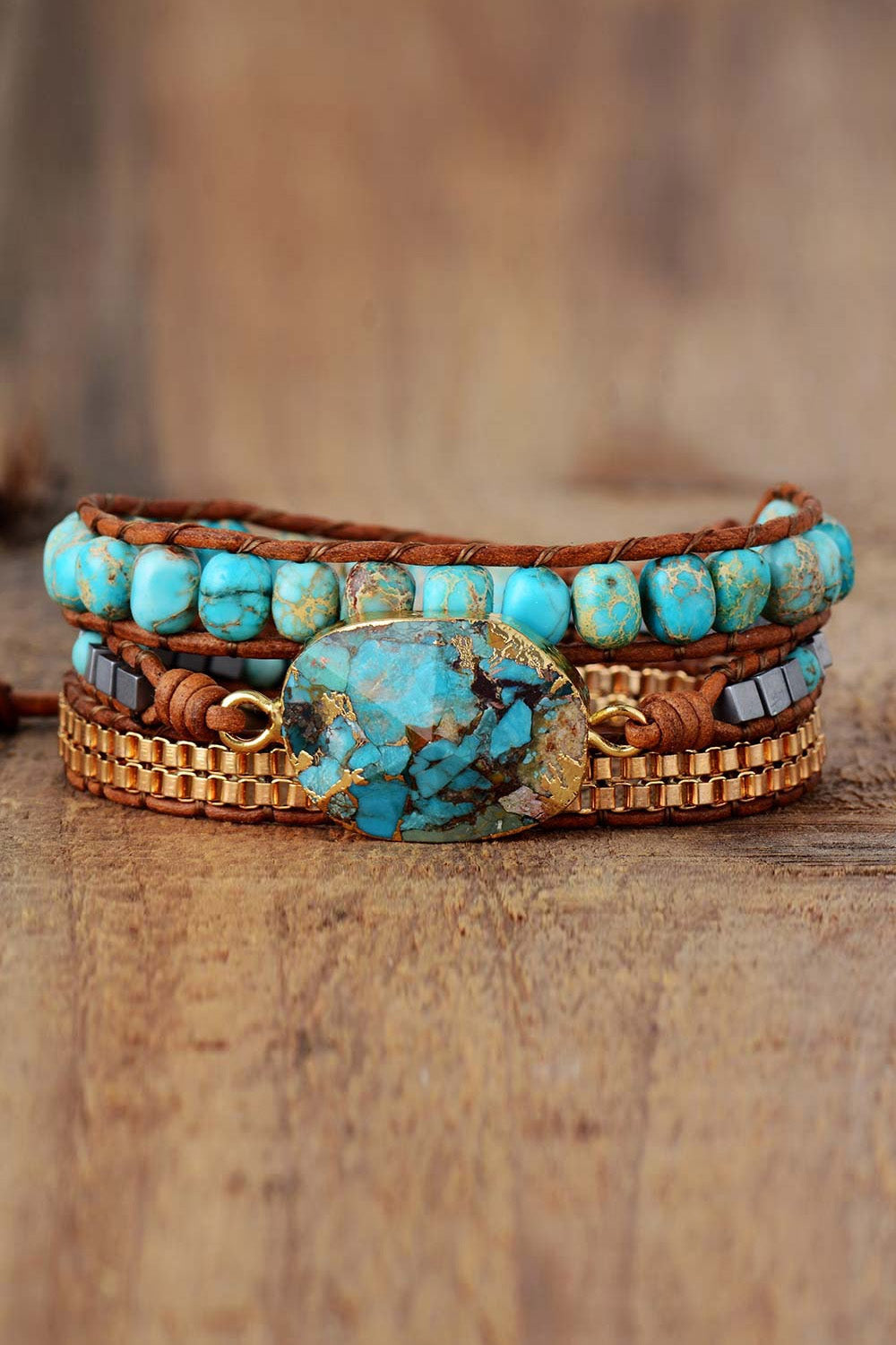 Handmade Natural Stone Copper Bracelet - Women’s Jewelry - Bracelets - 3 - 2024