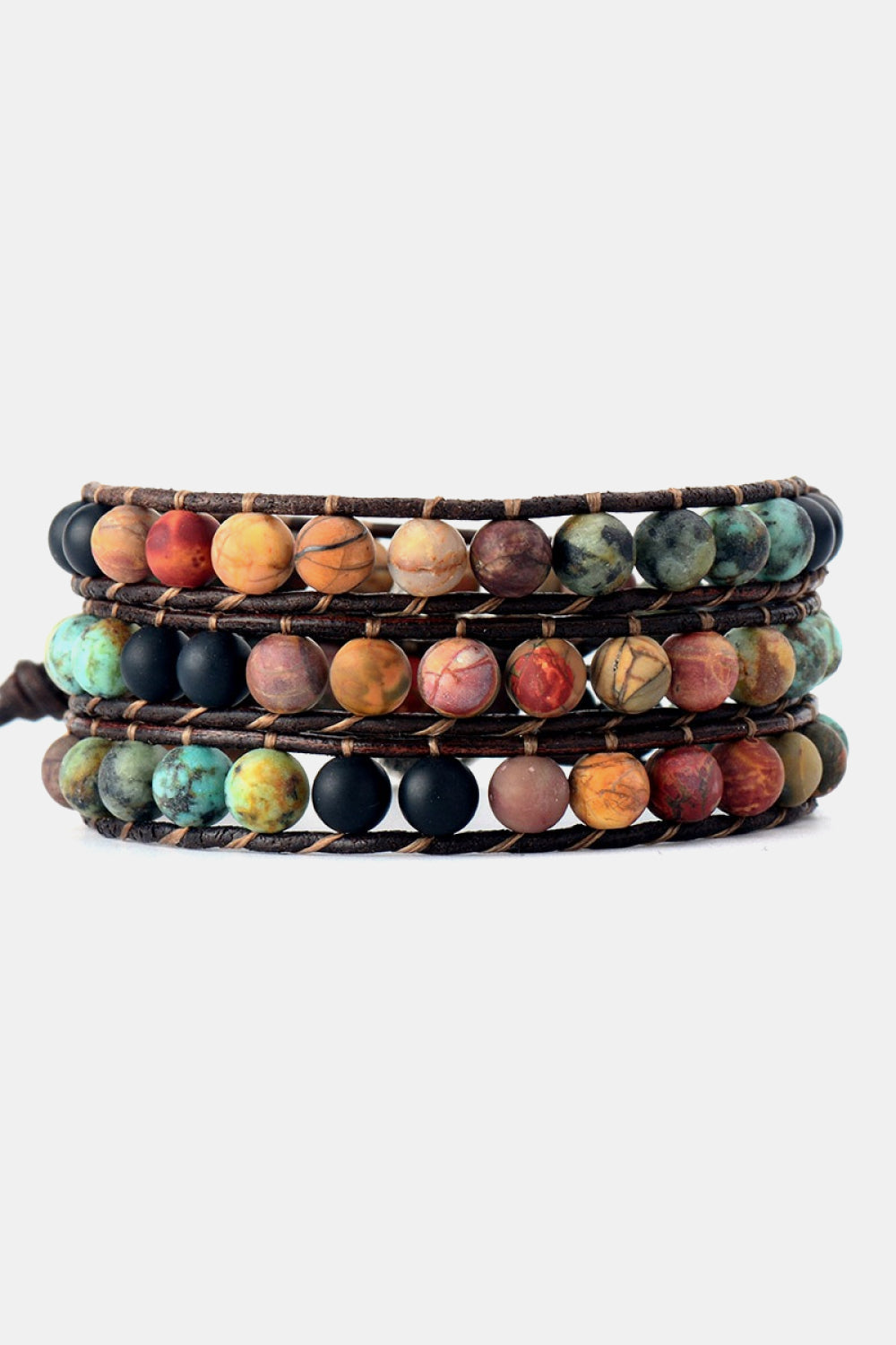 Handmade Triple Layer Beaded Agate Bracelet - Multicolor / One Size - Women’s Jewelry - Bracelets - 3 - 2024