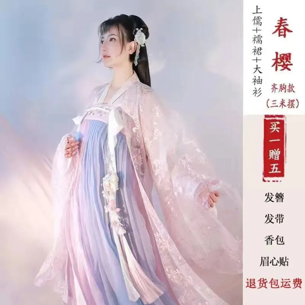 Hanfu Skirt Set - Complete with Embroidery Details - Bottoms - 8