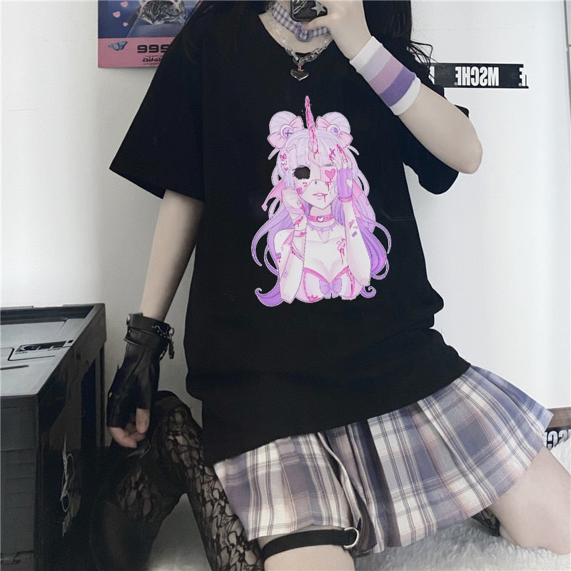 Sexy Harajuku Anime Girl Shirt - T-Shirts - Shirts & Tops - 2 - 2024