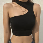 Harajuku Asymmetrical Neck Crop Top - Women’s Clothing & Accessories - Tops - 3