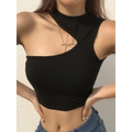 Harajuku Asymmetrical Neck Crop Top - Women’s Clothing & Accessories - Tops - 6