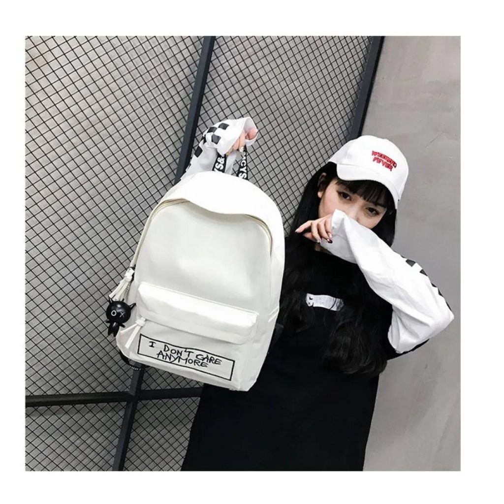 Harajuku Backpack - I Don’t Care - Women Bags & Wallets - 12