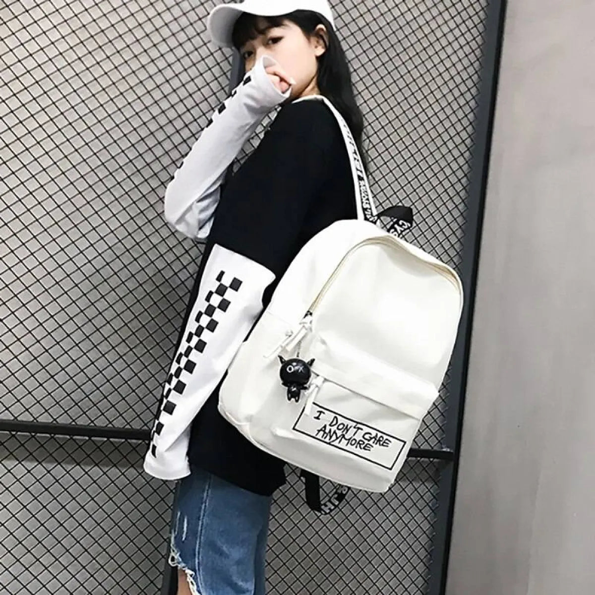 Harajuku Backpack - I Don’t Care - Women Bags & Wallets - 3