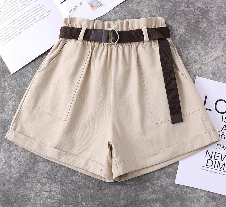 Harajuku Belted Shorts - Beige / M - Bottoms - Shirts & Tops - 16 - 2024