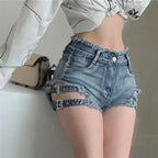 Harajuku Buckle Strap Shorts - Shorts - Women’s Shorts - 1