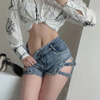 Harajuku Buckle Strap Shorts - Shorts - Women’s Shorts - 2