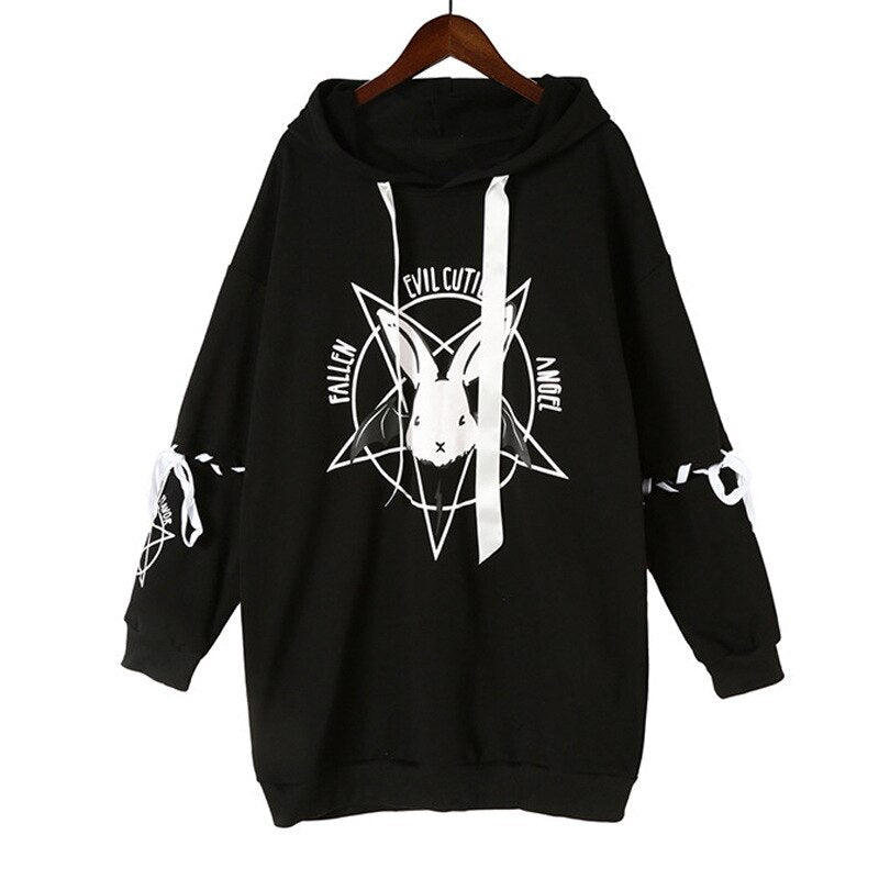 Harajuku Bunny Hoodie - Black / XXL - Women’s Clothing & Accessories - Shirts & Tops - 18 - 2024