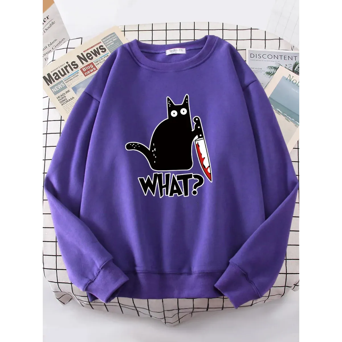 Kitty Say ’What?’ Sweatshirt - Harajuku Casual Hoody - Accessories - 7