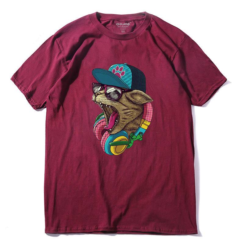 Harajuku Cat Shirt - Wine Red / XXL - T-Shirts - Shirts & Tops - 11 - 2024