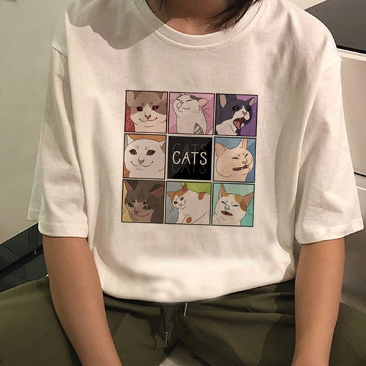 Harajuku Cat Shirt - T-Shirts - Shirts & Tops - 1 - 2024