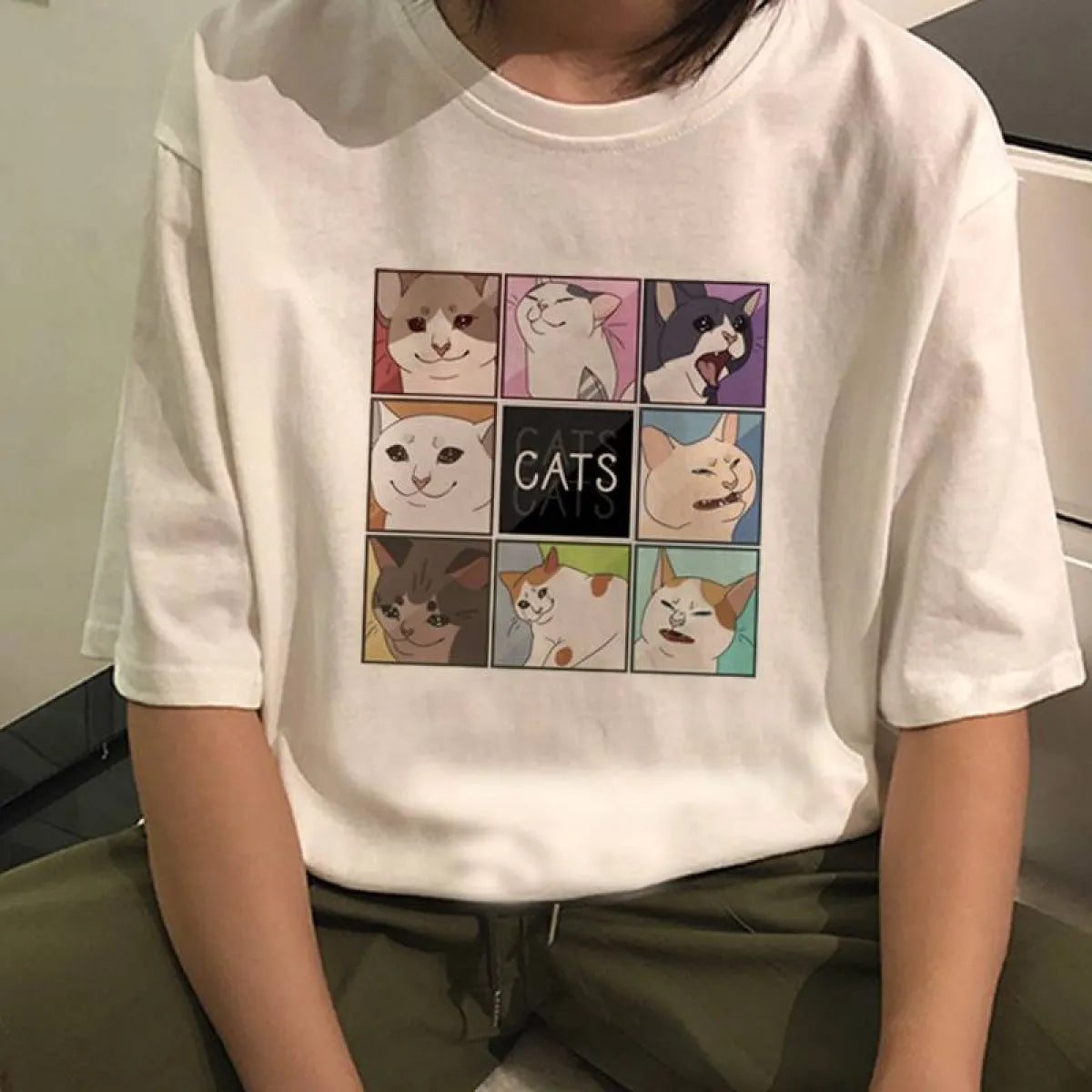 Harajuku Cat Shirt - T-Shirts - 1