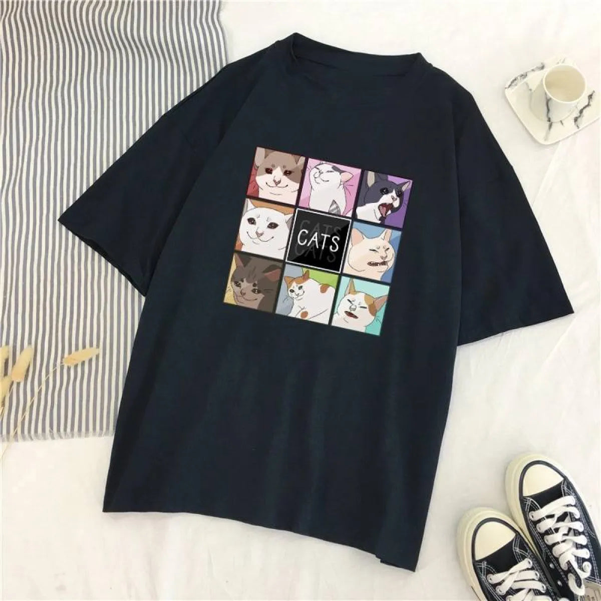 Harajuku Cat Shirt - T-Shirts - 3