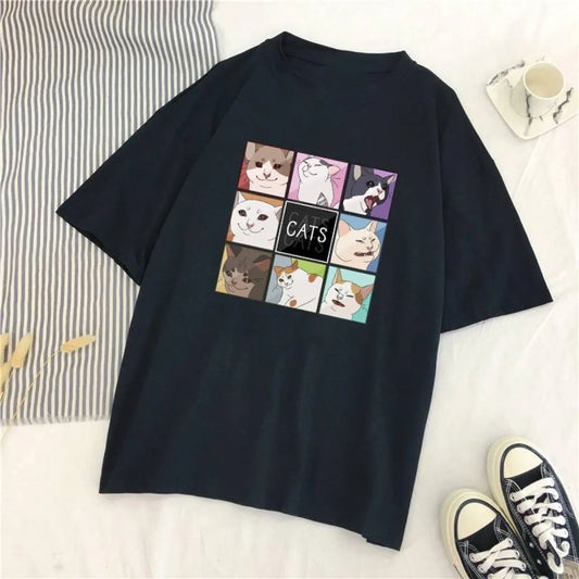 Harajuku Cat Shirt - T-Shirts - 3