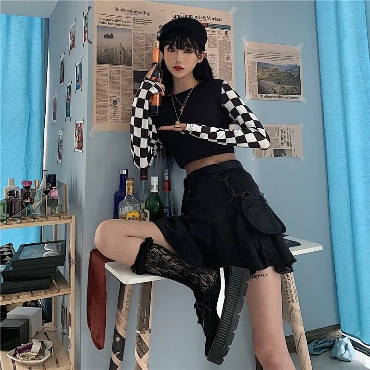 Harajuku Checkered Shirt - T-Shirts - 10