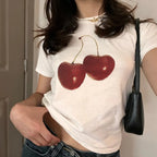 Harajuku Cherry Graphic Print T-Shirt - T-Shirts - 1