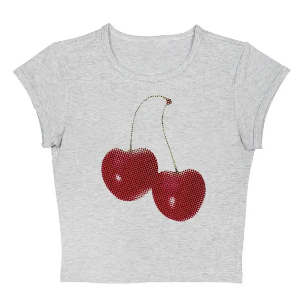 Harajuku Cherry Graphic Print T-Shirt - T-Shirts - 14