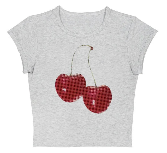 Harajuku Cherry Graphic Print T-Shirt - T-Shirts - Shirts & Tops - 14 - 2024