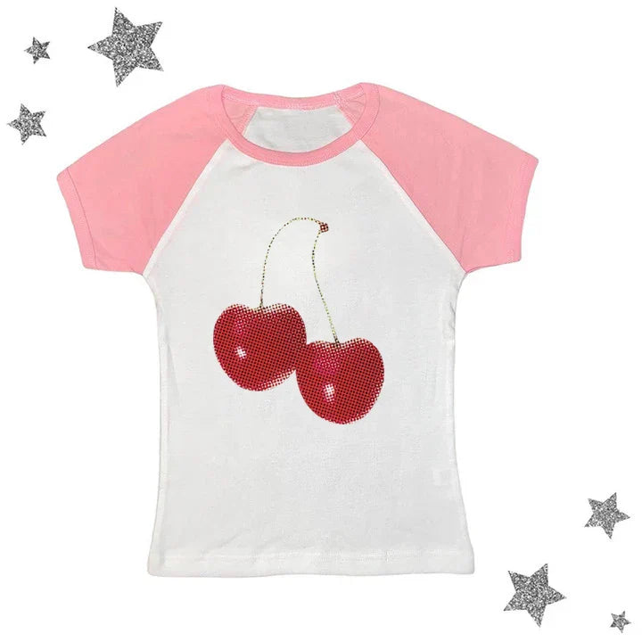 Harajuku Cherry Graphic Print T-Shirt - Khaki / M - T-Shirts - Shirts & Tops - 15 - 2024