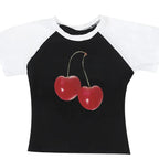 Harajuku Cherry Graphic Print T-Shirt - T-Shirts - 16
