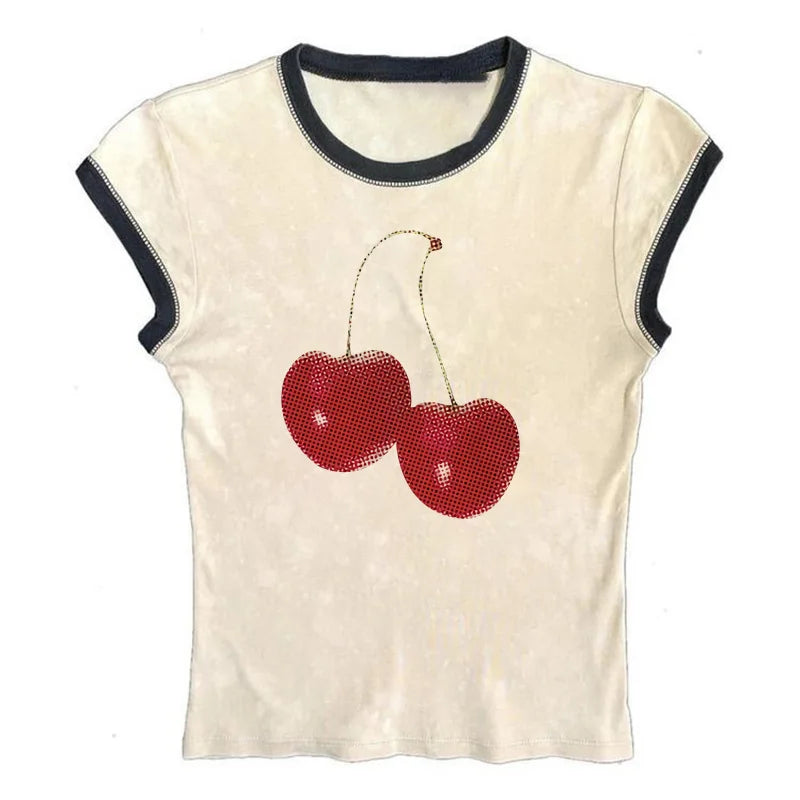 Harajuku Cherry Graphic Print T-Shirt - T-Shirts - Shirts & Tops - 17 - 2024