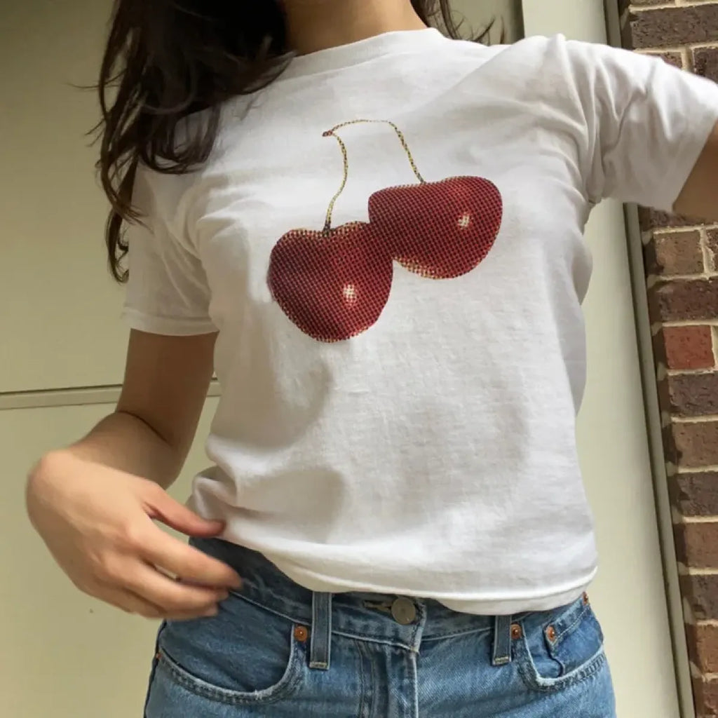 Harajuku Cherry Graphic Print T-Shirt - T-Shirts - 2