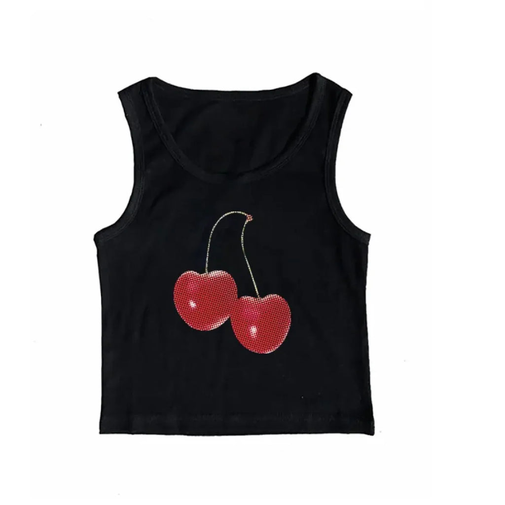 Harajuku Cherry Graphic Print T-Shirt - T-Shirts - 24