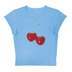 Harajuku Cherry Graphic Print T-Shirt - T-Shirts - 27