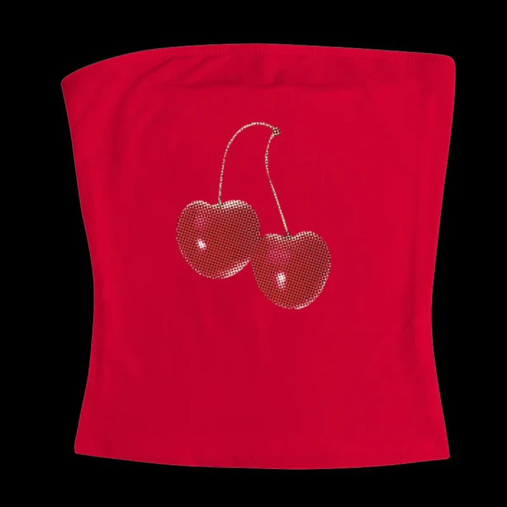 Harajuku Cherry Graphic Print T-Shirt - T-Shirts - 28