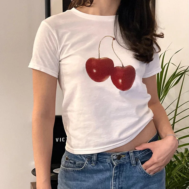 Harajuku Cherry Graphic Print T-Shirt - T-Shirts - Shirts & Tops - 3 - 2024