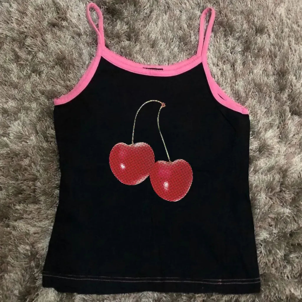 Harajuku Cherry Graphic Print T-Shirt - T-Shirts - 44