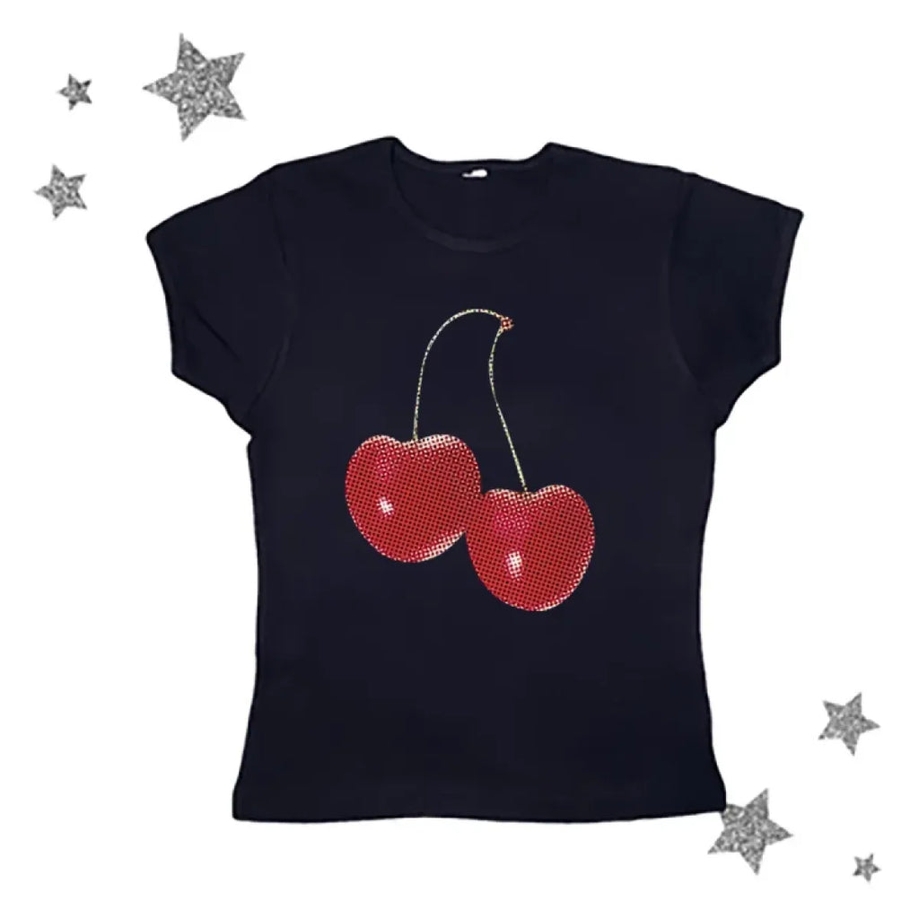 Harajuku Cherry Graphic Print T-Shirt - T-Shirts - 8