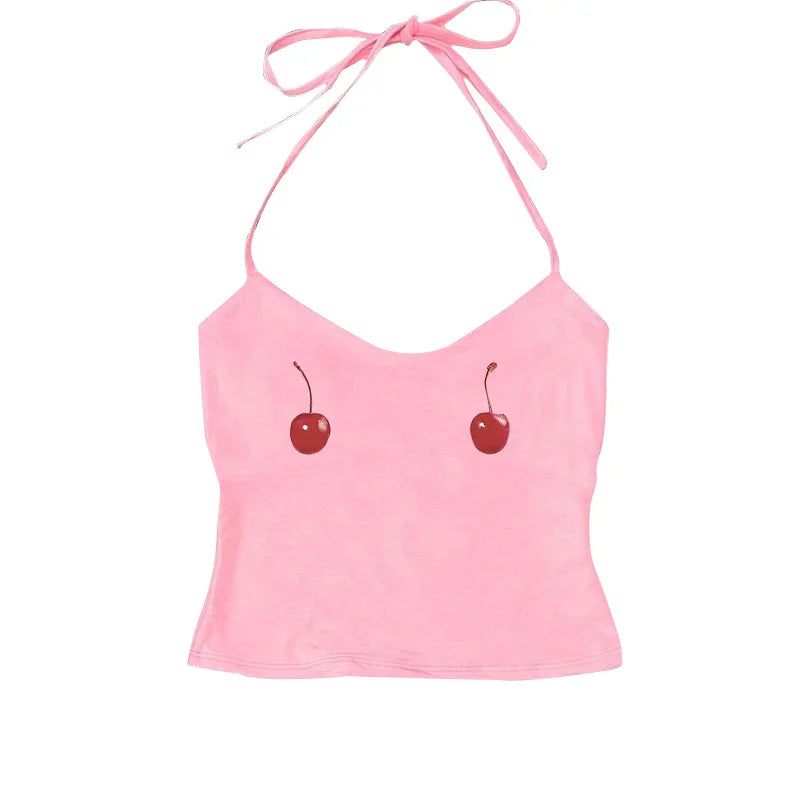 Harajuku Cherry Tee - Sleeveless Streetwear Crop - T-Shirts - Shirts & Tops - 13 - 2024