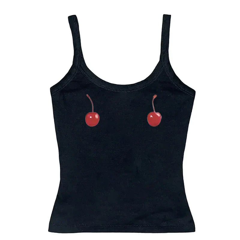 Harajuku Cherry Tee - Sleeveless Streetwear Crop - T-Shirts - Shirts & Tops - 20 - 2024