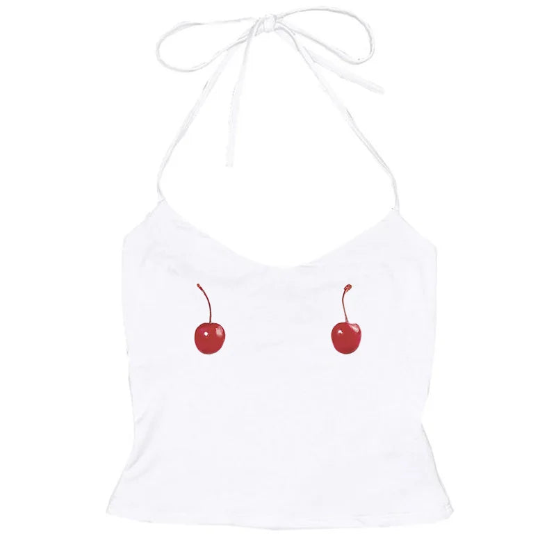 Harajuku Cherry Tee - Sleeveless Streetwear Crop - T-Shirts - Shirts & Tops - 22 - 2024